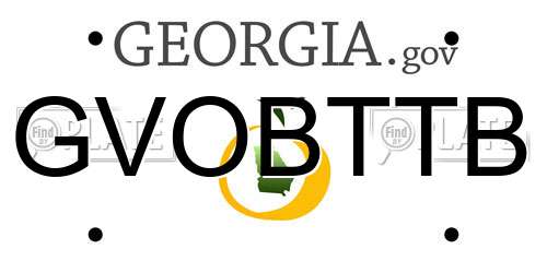 GVOBTTB Georgia License Plate