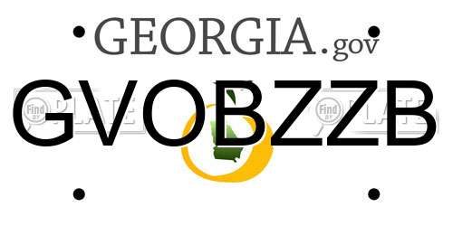 GVOBZZB Georgia License Plate
