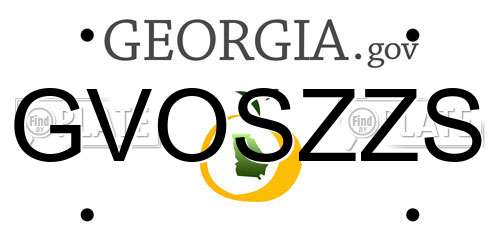 GVOSZZS Georgia License Plate
