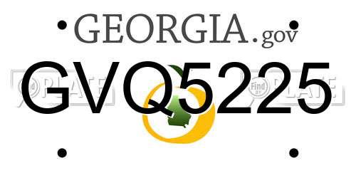 GVQ5225 Georgia License Plate