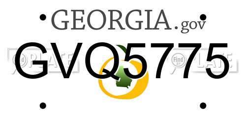 GVQ5775 Georgia License Plate