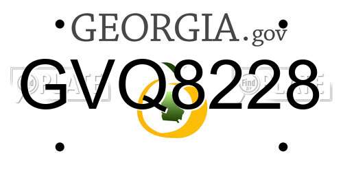 GVQ8228 Georgia License Plate
