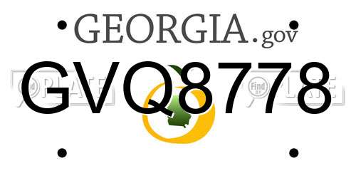 GVQ8778 Georgia License Plate