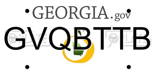 GVQBTTB Georgia License Plate