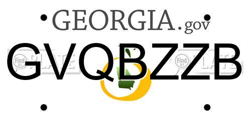 GVQBZZB Georgia License Plate