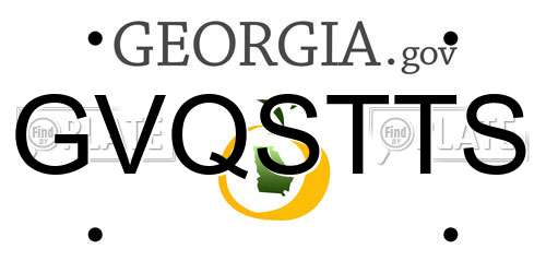 GVQSTTS Georgia License Plate