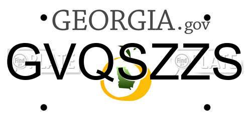 GVQSZZS Georgia License Plate