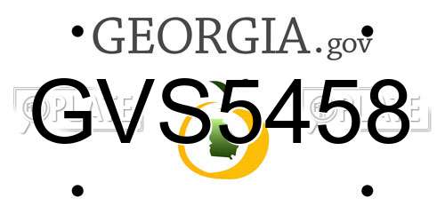 GVS5458 Georgia License Plate