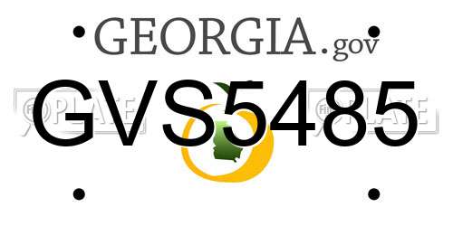 GVS5485 Georgia License Plate