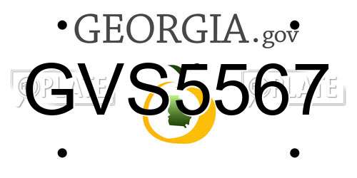 GVS5567 Georgia License Plate
