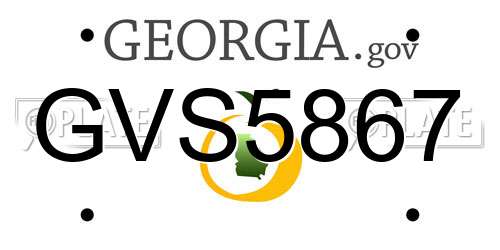 GVS5867 Georgia License Plate