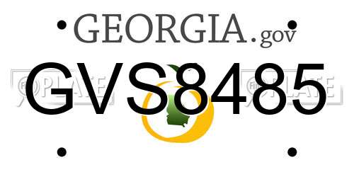 GVS8485 Georgia License Plate