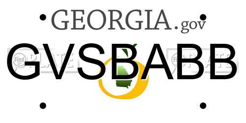 GVSBABB Georgia License Plate