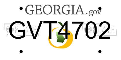 GVT4702 Georgia License Plate