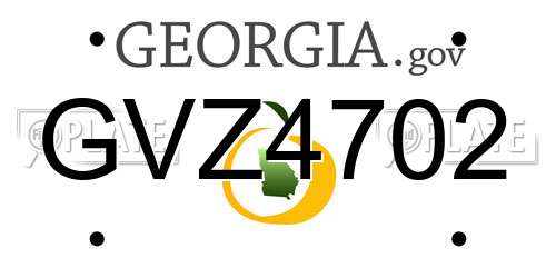 GVZ4702 Georgia License Plate