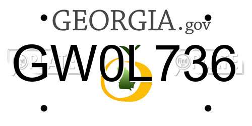 GW0L736 Georgia License Plate