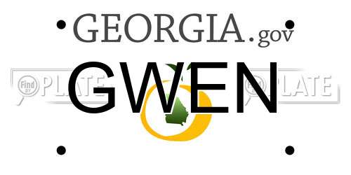 GWEN Georgia License Plate