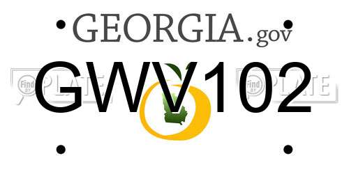 GWV102 Georgia License Plate
