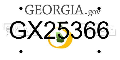 GX25366 Georgia License Plate