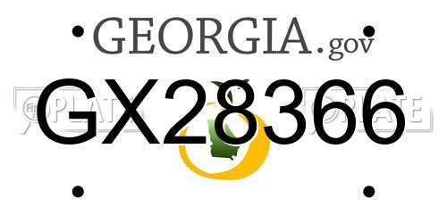 GX28366 Georgia License Plate