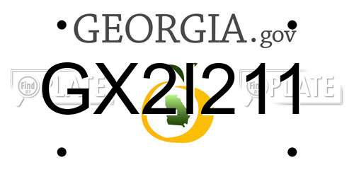 GX2I211 Georgia License Plate