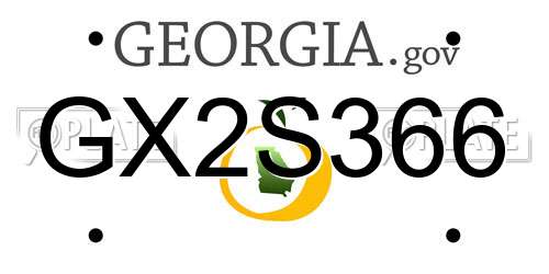GX2S366 Georgia License Plate