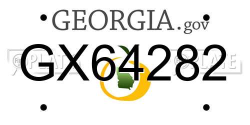 GX64282 Georgia License Plate