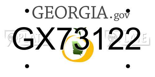 GX73122 Georgia License Plate
