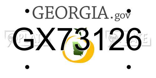 GX73126 Georgia License Plate