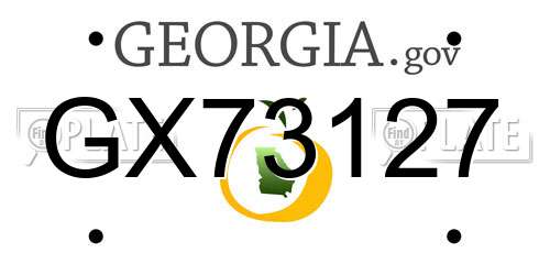 GX73127 Georgia License Plate