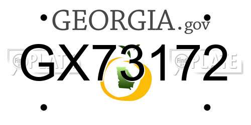 GX73172 Georgia License Plate