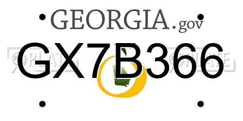 GX7B366 Georgia License Plate