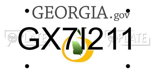 GX7I211 Georgia License Plate