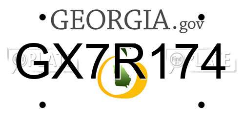GX7R174 Georgia License Plate