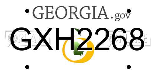 GXH2268 Georgia License Plate
