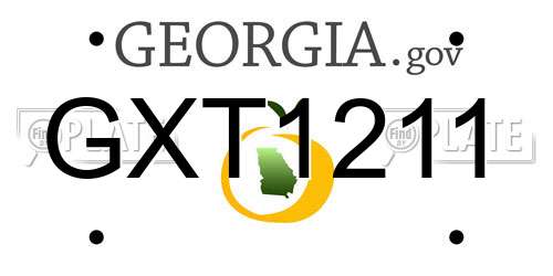 GXT1211 Georgia License Plate