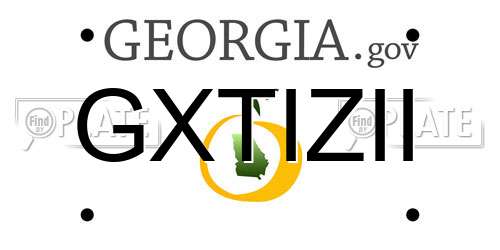 GXTIZII Georgia License Plate