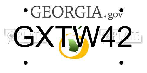 GXTW42 Georgia License Plate