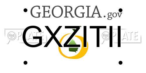 GXZITII Georgia License Plate