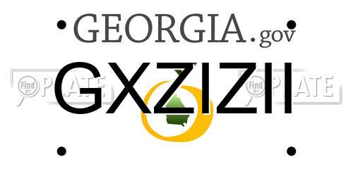 GXZIZII Georgia License Plate