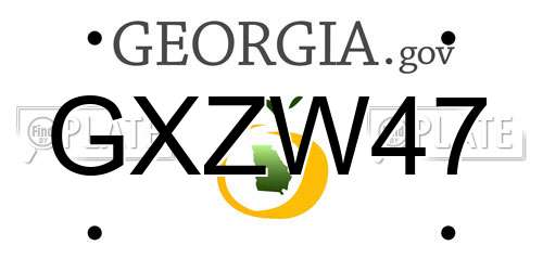 GXZW47 Georgia License Plate