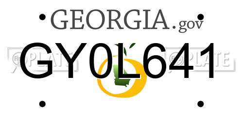 GY0L641 Georgia License Plate