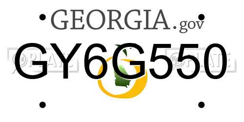 GY6G550 Georgia License Plate