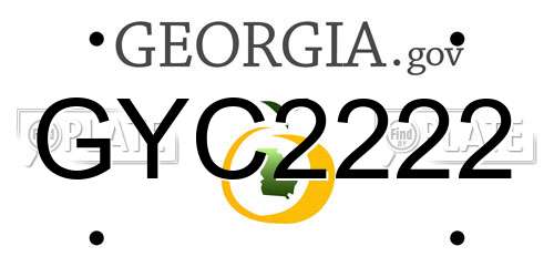 GYC2222 Georgia License Plate