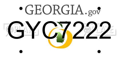GYC7222 Georgia License Plate