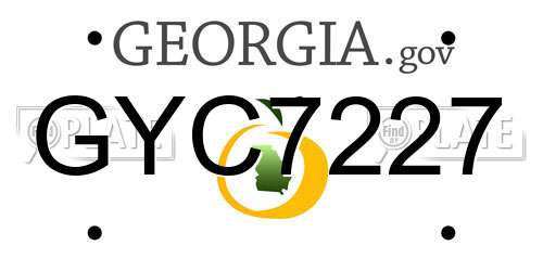 GYC7227 Georgia License Plate