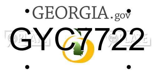 GYC7722 Georgia License Plate