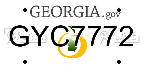 GYC7772 Georgia License Plate