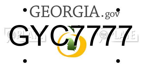 GYC7777 Georgia License Plate