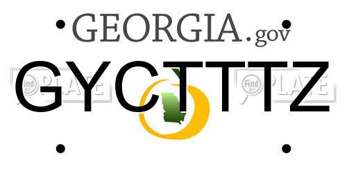 GYCTTTZ Georgia License Plate